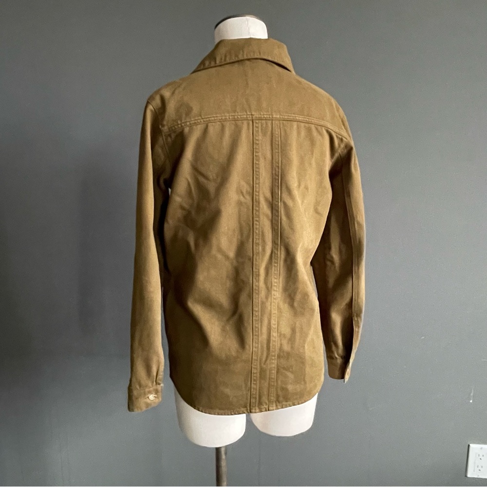 Sézane Tobacco Camel Olive Cotton Utility Jacket XS French Chore Shirt Parisian - Picture 5 of 10